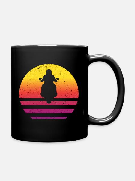 Motorradfahrer Retro Style Vintage - Tasse einfarbig - Schwarz