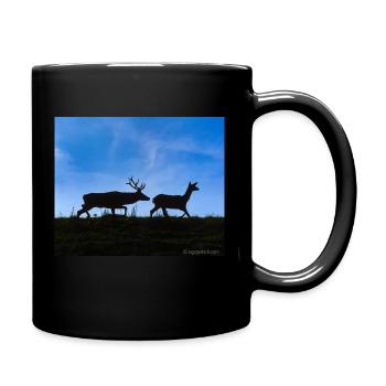Hirschbrunft - Tasse einfarbig - Schwarz - Rechts