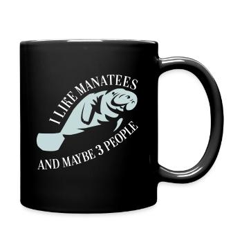 I love manatees, the floaty potatoe - Full Colour Mug - black - Right