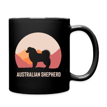 Australian Shepherd Geschenk - Tasse einfarbig - Schwarz - Rechts