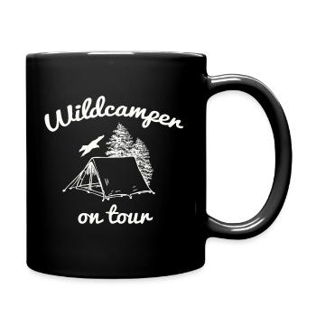 Wildcamper On Tour Shirt Forest Camping Leisure - Full Colour Mug - black - Right