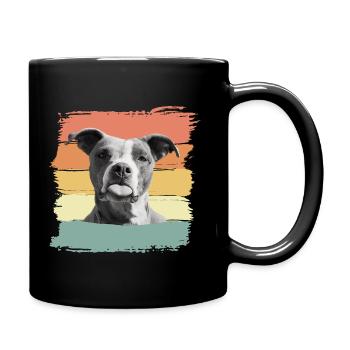 Drôle de chien tire la langue À tous mes ennemis - Mug uni - noir - Droite