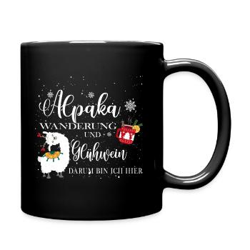 Alpaka Glühwein Wanderung - Tasse einfarbig - Schwarz - Rechts