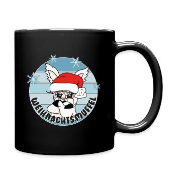 Comicstyle Alpakamotiv - Weihnachten ohne mich - Tasse einfarbig - Schwarz - Rechts