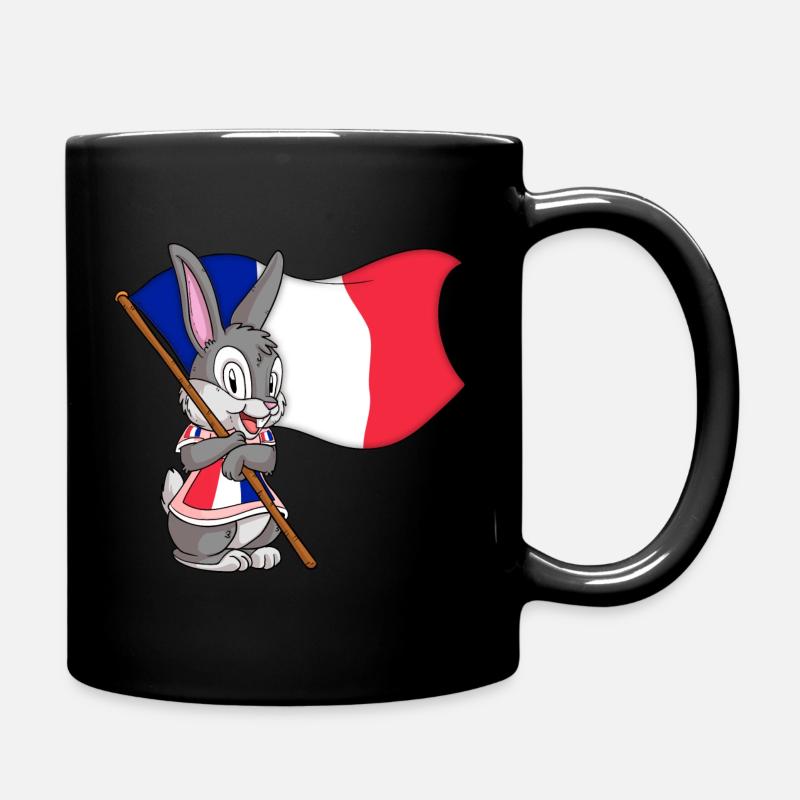 Frankreich Hase - Tasse einfarbig - Schwarz