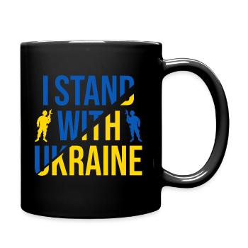Je soutiens la guerre Ukraine - Ukraine - Mug uni - noir - Droite