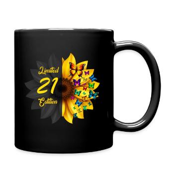 Limited 21 Edition Birthday Sunflower - Full Colour Mug - black - Right