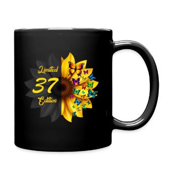 Limited 37 Edition Birthday Sunflower - Full Colour Mug - black - Right