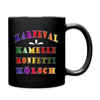 Karneval Kamelle Konfetti Kölsch - Tasse einfarbig - Schwarz - Rechts