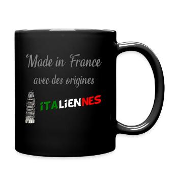 made in France / origines italiennes - Mug uni - noir - Droite