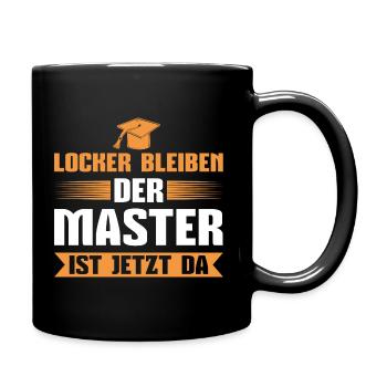 Masterprüfung bestanden Uni Abschluss Master - Tasse einfarbig - Schwarz - Rechts