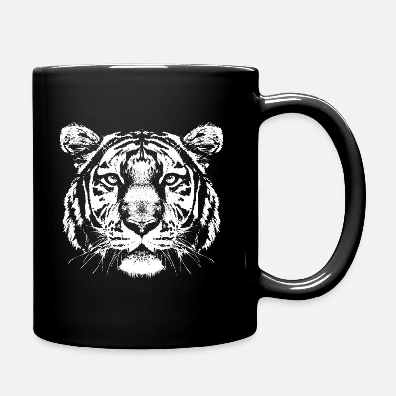 Tiger Kopf Portrait - Tasse einfarbig - Schwarz