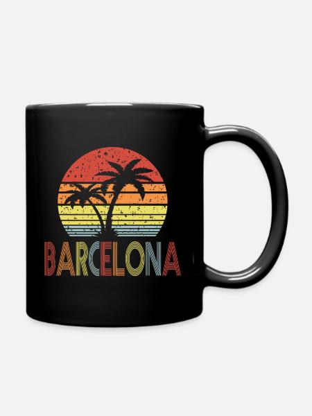 Barcelona Retro sonne 01 - Tasse einfarbig - Schwarz