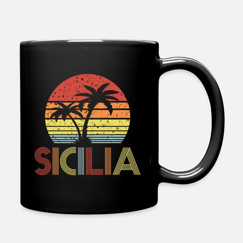 Sicilia - Tasse einfarbig - Schwarz