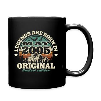 18 ans - légende née en 2005 - Mug uni - noir - Droite