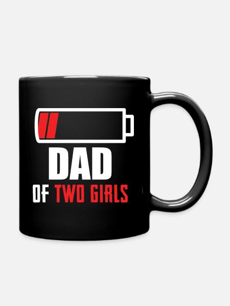 Père de deux filles - Akku leer Papa - Mug uni - noir