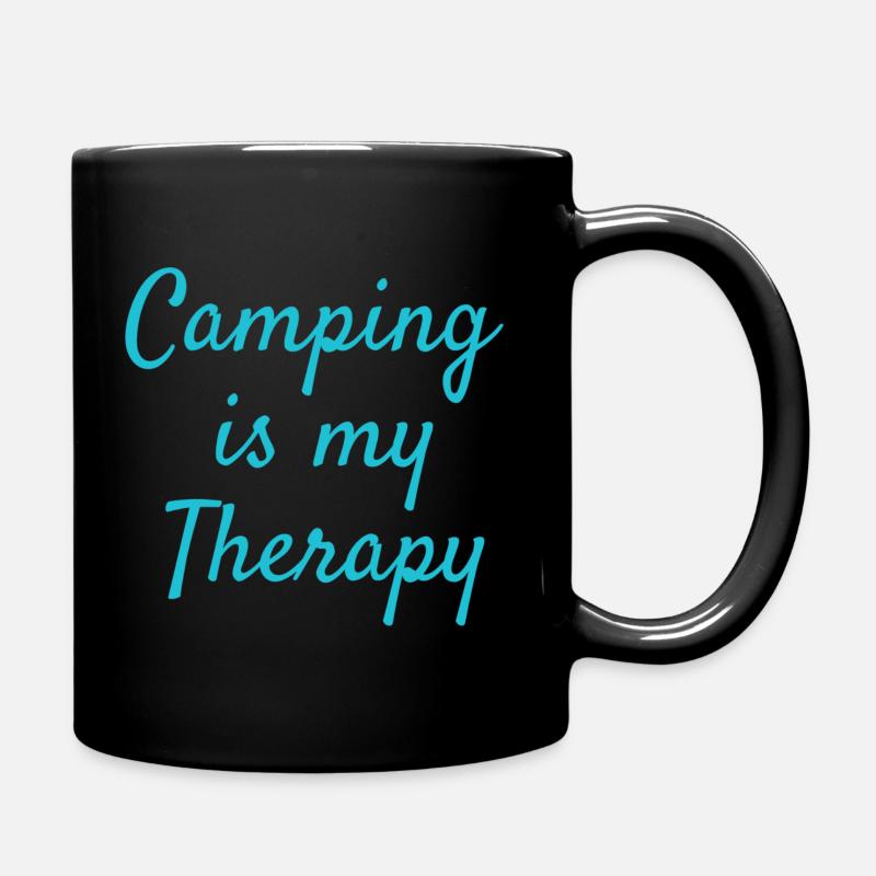 Camping is my Therapy 9 - Tasse einfarbig - Schwarz