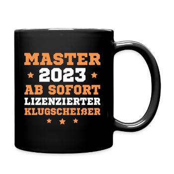 Masterprüfung 2023 Studium Abschluss Master - Tasse einfarbig - Schwarz - Rechts