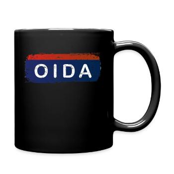 Oida versus Polizei - Anzeige Strafe Frozelei oida - Tasse einfarbig - Schwarz - Rechts