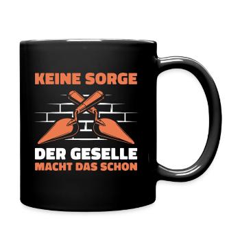Handwerk Gesellenprüfung Maurer Geselle Geschenk - Tasse einfarbig - Schwarz - Rechts