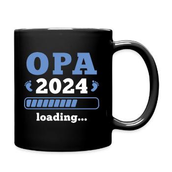 Schwangerschaftsverkündung 2024 Werdender Opa - Tasse einfarbig - Schwarz - Rechts