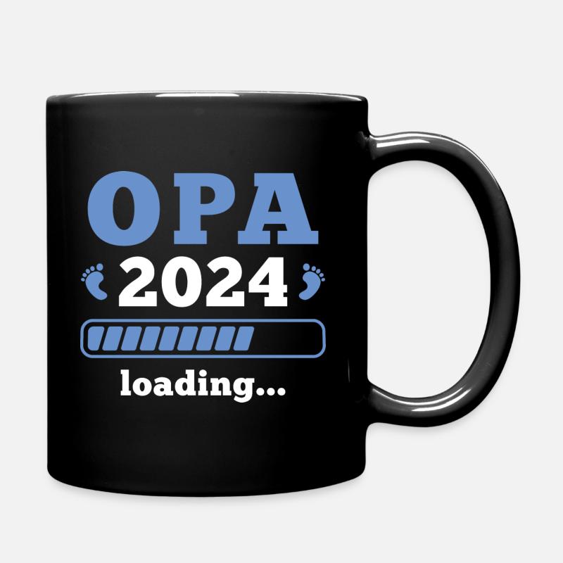 Schwangerschaftsverkündung 2024 Werdender Opa - Tasse einfarbig - Schwarz