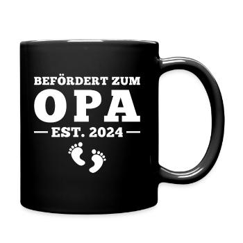 Befördert zum Opa 2024 Großeltern - Tasse einfarbig - Schwarz - Rechts