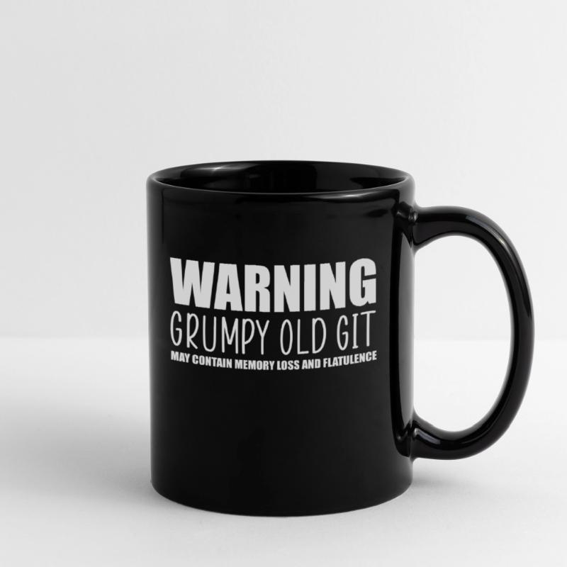 Warning grumpy old git Full Colour Mug