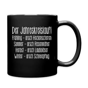 der Jahreskreislauf in Österreich - Tasse einfarbig - Schwarz - Rechts