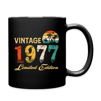 Vintage 1977 Limited Edition Hergestellt im Jahr 1977 Geburtstag - Tasse einfarbig - Schwarz - Rechts