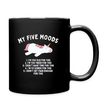 Meine fünf Stimmungen - Tasse einfarbig - Schwarz - Rechts