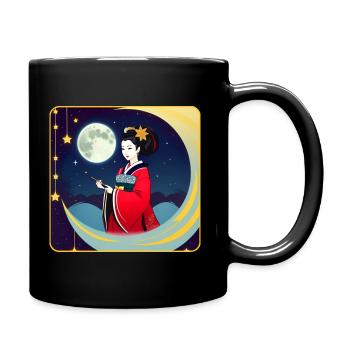 Cute Geisha Traditional Japan Style - Full Colour Mug - black - Right