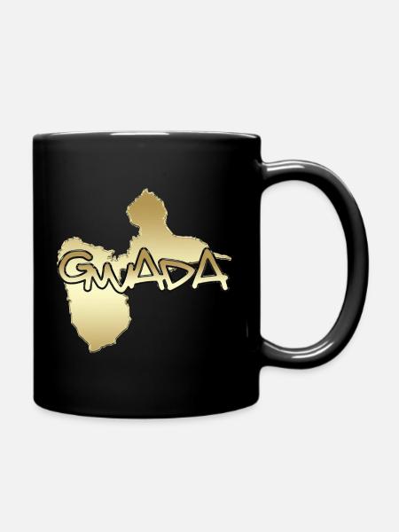 Gwada Carte Ile Merveilleuse Guadeloupe En Or - Mug uni - noir