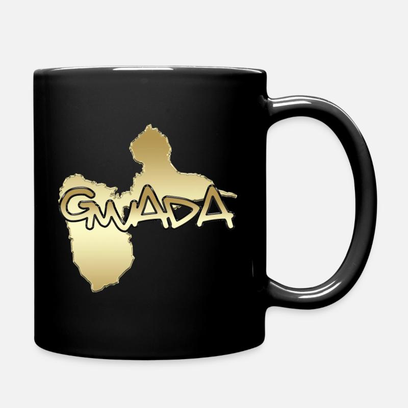 Gwada Carte Ile Merveilleuse Guadeloupe En Or - Mug uni - noir