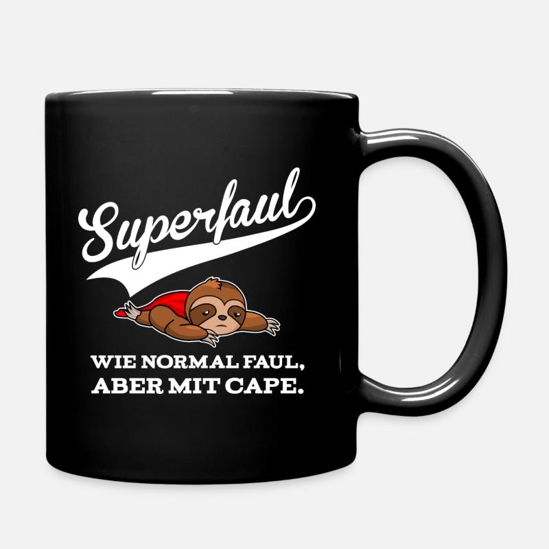 Superfaul - also faul mit Cape - Tasse einfarbig - Schwarz