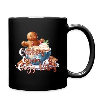 Cookies Cocoa Cozy Vibes xmas Weihnachten Kakao - Tasse einfarbig - Schwarz - Rechts