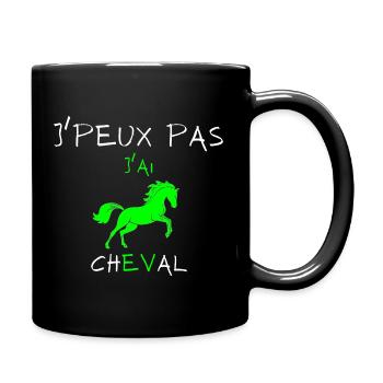 j'peux pas j'ai cheval - Mug uni - noir - Droite