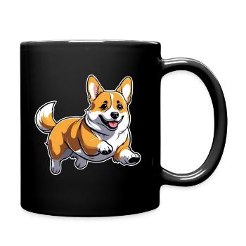 Mignon chien gallois Corgi - Mug uni - noir - Droite