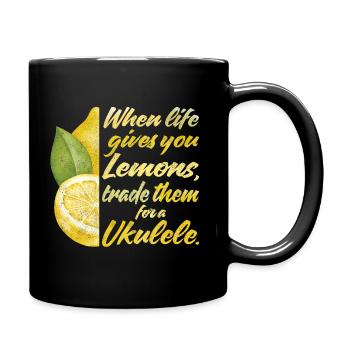 When life gives lemons trade for a Ukulele - Tasse einfarbig - Schwarz - Rechts