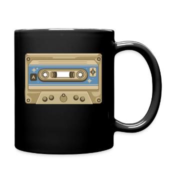 Retro Kassette,Kind der 80 er - Tasse einfarbig - Schwarz - Rechts