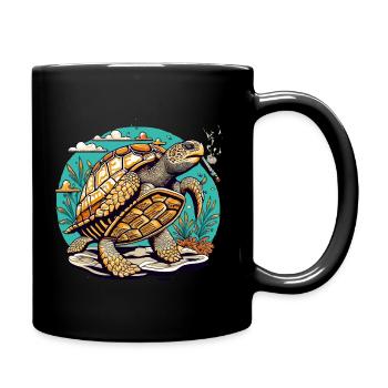 Turtle with Joint - Full Colour Mug - black - Right