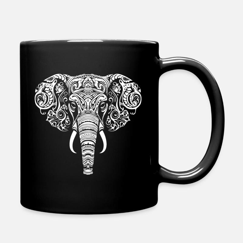 elefant mandala tribal muster - Tasse einfarbig - Schwarz