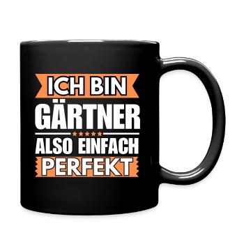 Einfach ein Perfekter Gärtner - Tasse einfarbig - Schwarz - Rechts