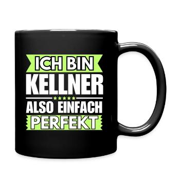 Einfach ein Perfekter Kellner - Tasse einfarbig - Schwarz - Rechts