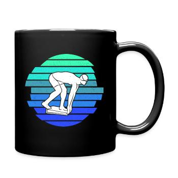 Schwimmen Schwimmer Herren Jungen Kinder Schwimm - Tasse einfarbig - Schwarz - Rechts