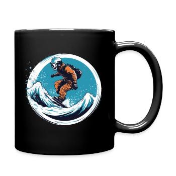 Snowboard ou ski puis après-ski - Mug uni - noir - Droite