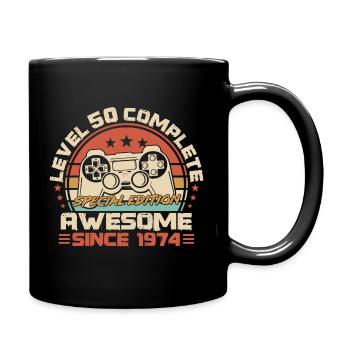 50. Geburtstag Gamer Jahrgang 1974 geboren - Tasse einfarbig - Schwarz - Rechts