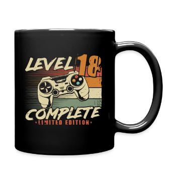 18th Birthday Level 18 Complete 18 Years - Full Colour Mug - black - Right
