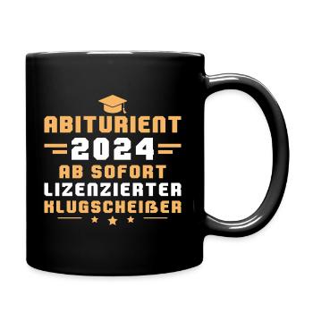 Abiturient 2024 Abschluss Abitur Geschenk - Tasse einfarbig - Schwarz - Rechts