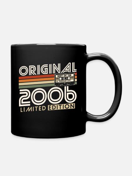 2006 Jahrgang Geburtstag Vintage Retro Geschenk - Tasse einfarbig - Schwarz